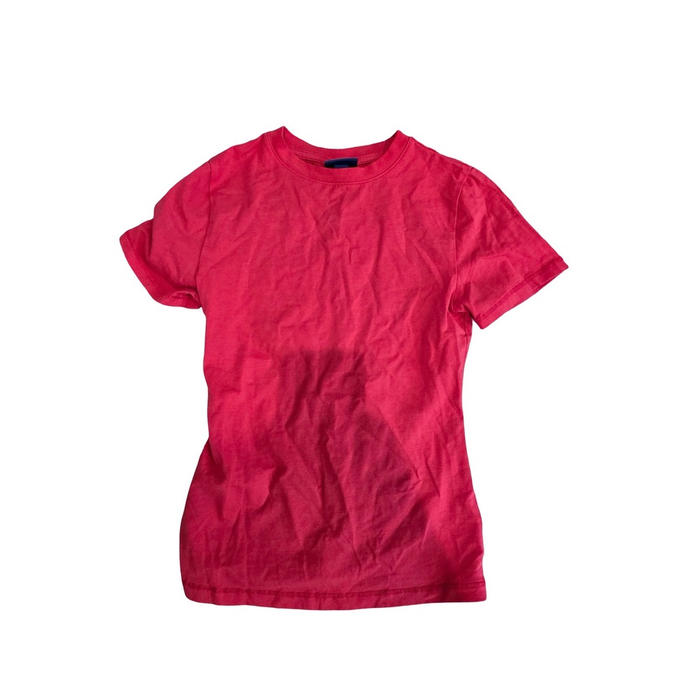 Scoop T-Shirt Red Short Sleeve Crew Neck Basic Tee Womens XS